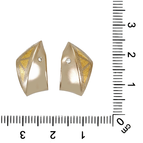 Ohrstecker, 14K, Gelb-/Weißgold, Brillanten