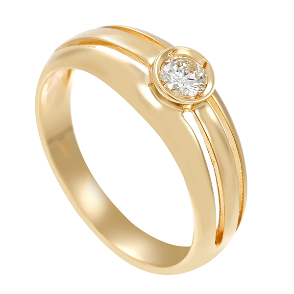 Diamantring, 14K, Gelbgold, Brillant 0,30 ct