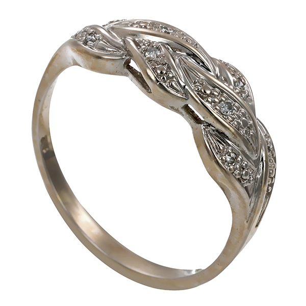 Diamantring, 8K, Weißgold, Diamanten