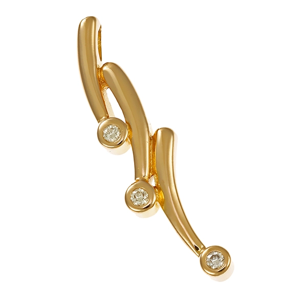 Anhänger, 14K, Gelbgold, Brillanten