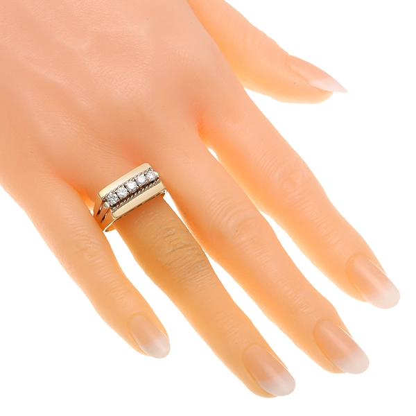 Diamantring, 14K, Gelb-/Weißgold, Brillanten 0,45 ct