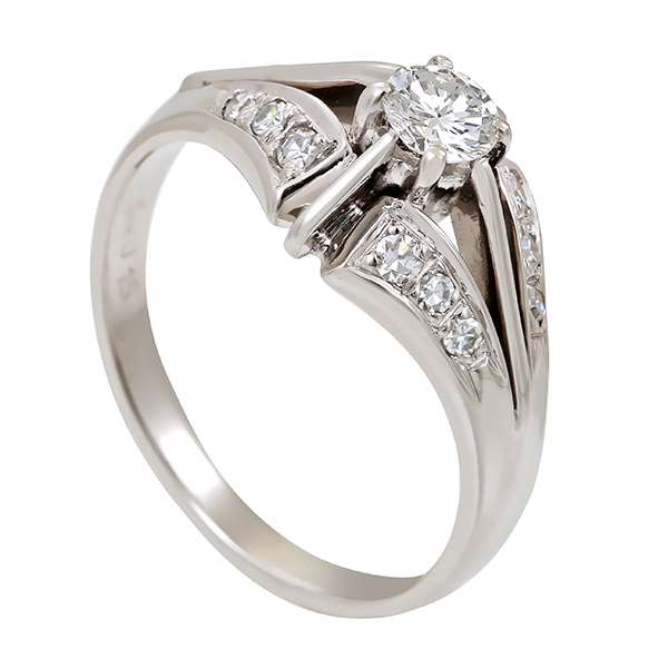Diamantring, 14K, Weißgold, Brillanten, Diamanten