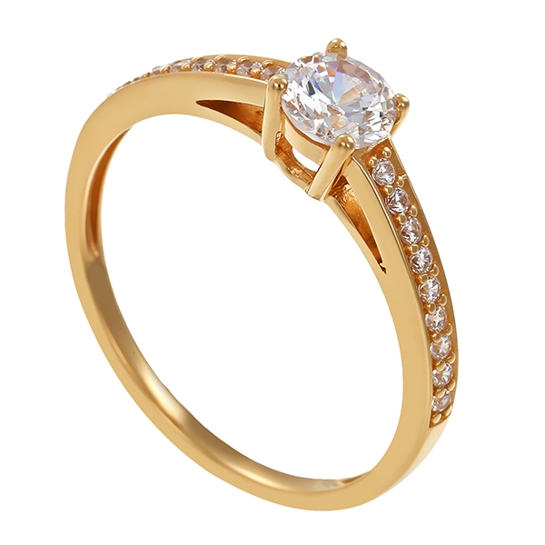 Ring, 18K, Gelbgold, Zirkonia