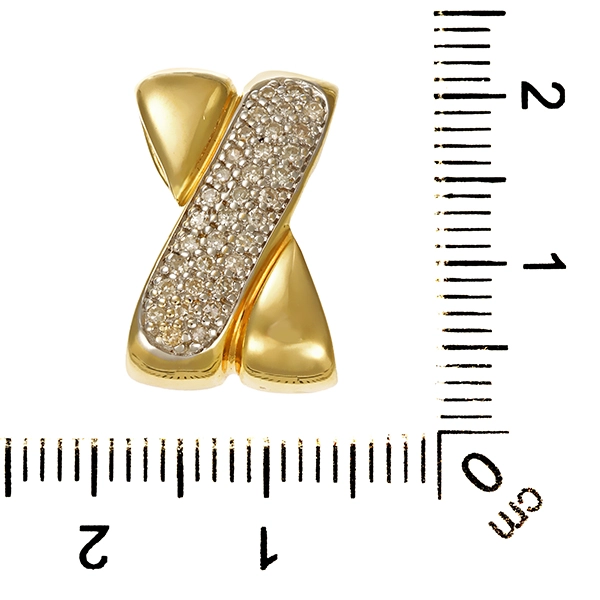 Anhänger, 14K, Gelb-/Weißgold, Diamant