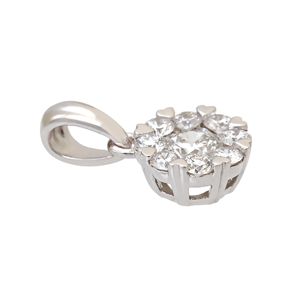 Anhänger, 14K, Weißgold, Brillanten