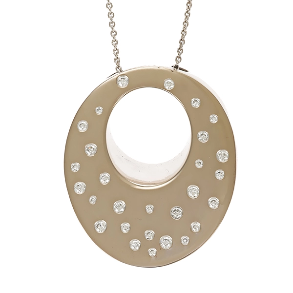 Collier, 18K, Weißgold, Brillanten