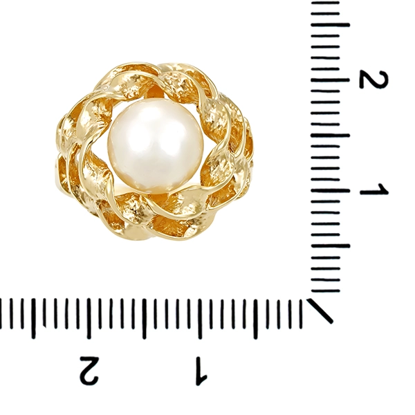 Ring, 14K, Gelbgold, Perle