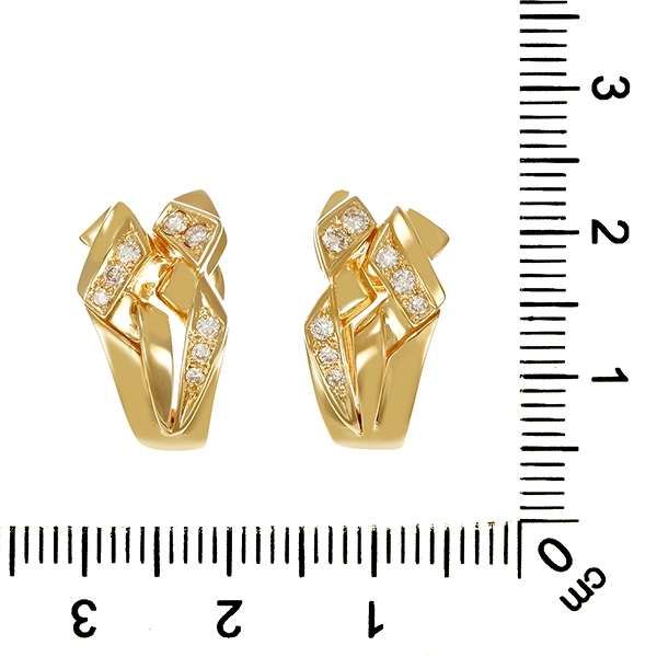Ohrhänger, 14K, Gelbgold, Brillanten