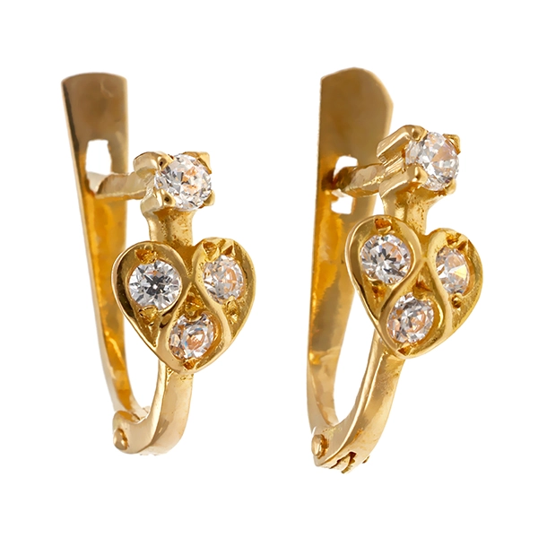 Steckhänger, 18K, Gelbgold, Zirkonia