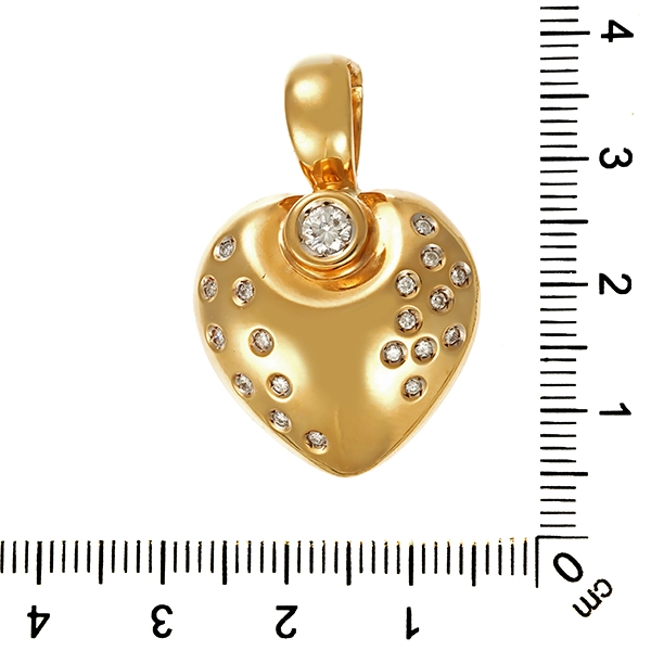 Anhänger, 14K, Gelbgold, Brillanten