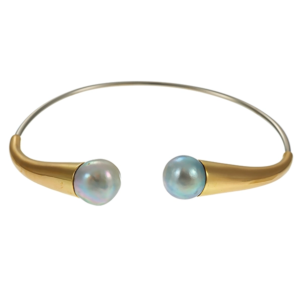 Armreif, 18K, Gelbgold, Perlen