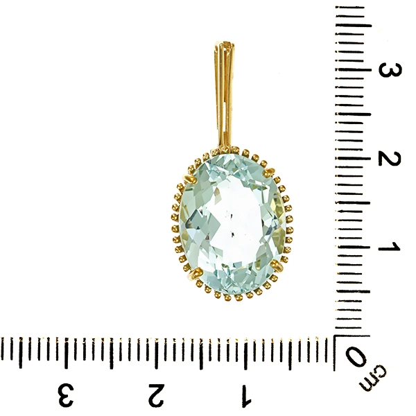 Anhänger, 14K, Gelbgold, Aquamarin