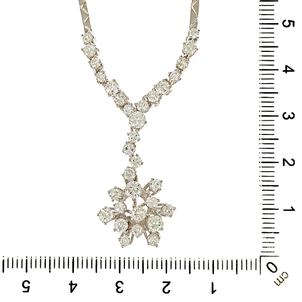 Collier, 14K, Weißgold, Brillanten