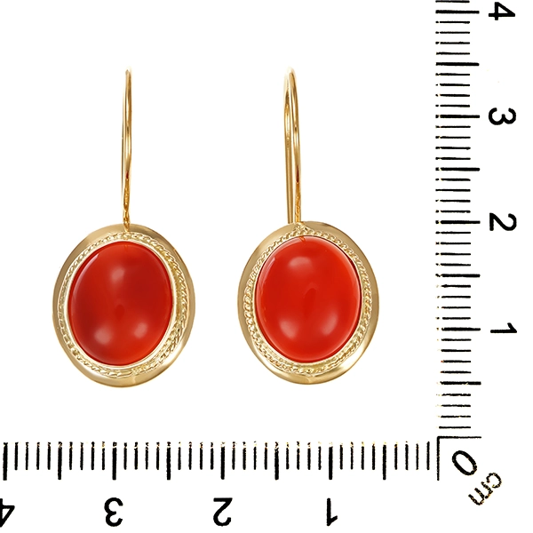 Ohrhänger, 14K, Gelbgold, Karneol