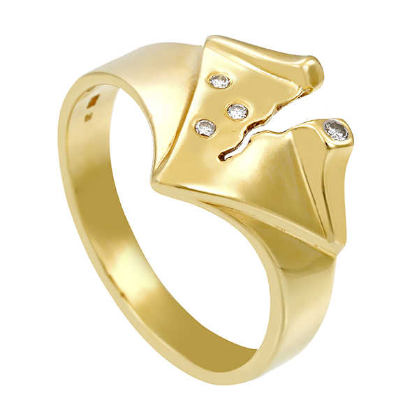 Diamantring, 14K, Gelbgold, Brillanten