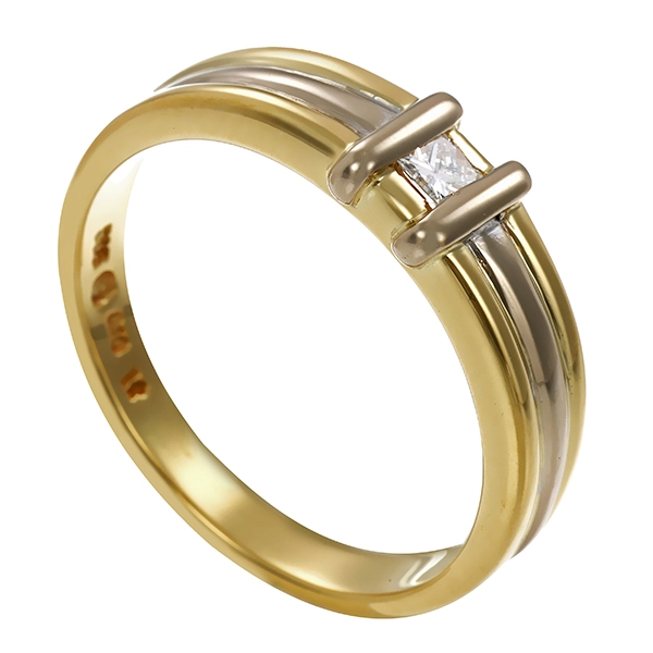 Diamantring, 14K, Gelb-/Weißgold, Diamant