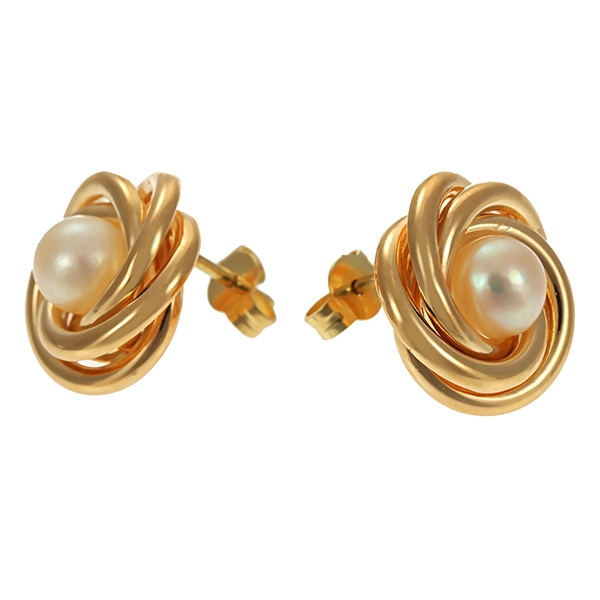 Ohrstecker, 14K, Gelbgold, Perlen