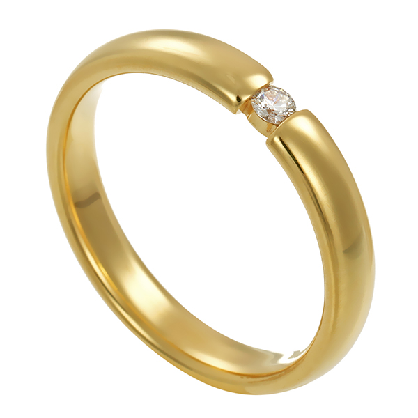 Diamantring, 14K, Gelbgold, Brillant