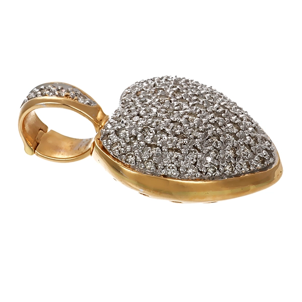 Anhänger, 14K, Gelb-/Weißgold, Brillanten, Herz