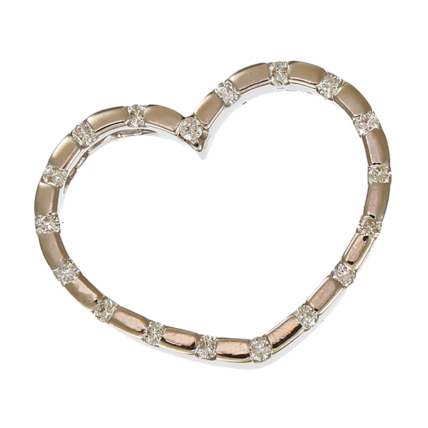 Anhänger, 14K, Weißgold, Brillanten 0,18 ct, Herz