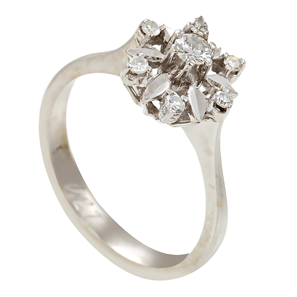 Diamantring, 18K, Weißgold, Diamanten 0,21 ct
