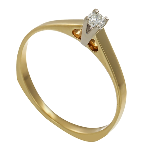 Diamantring, 14K, Gelbgold, Brillant