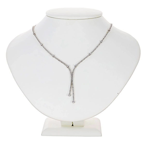 Collier, 14K, Weißgold, Zirkonia