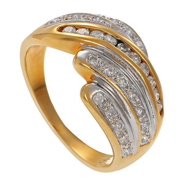 Diamantring, 18K, Gelb-/Weißgold, Brillanten 0,47 ct