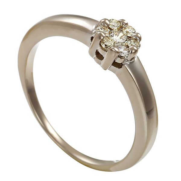 Ring, 14K, Weißgold, Brillanten