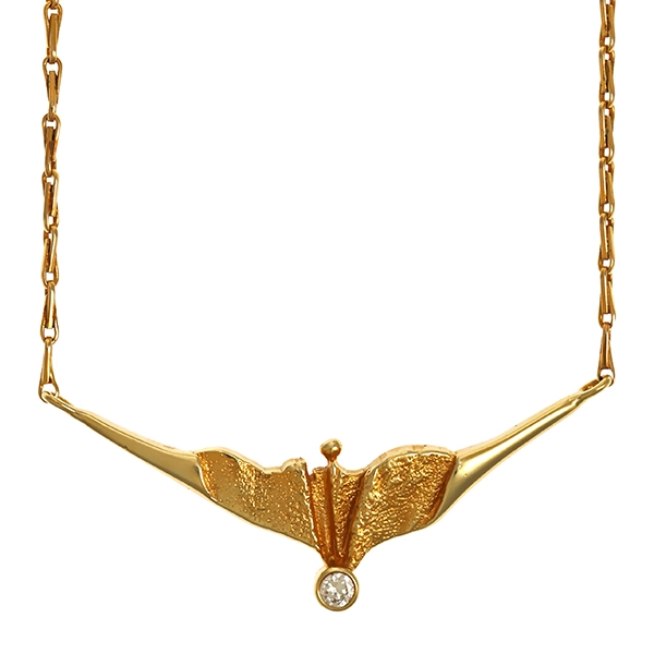 Collier, 14K, Gelbgold, Brillant