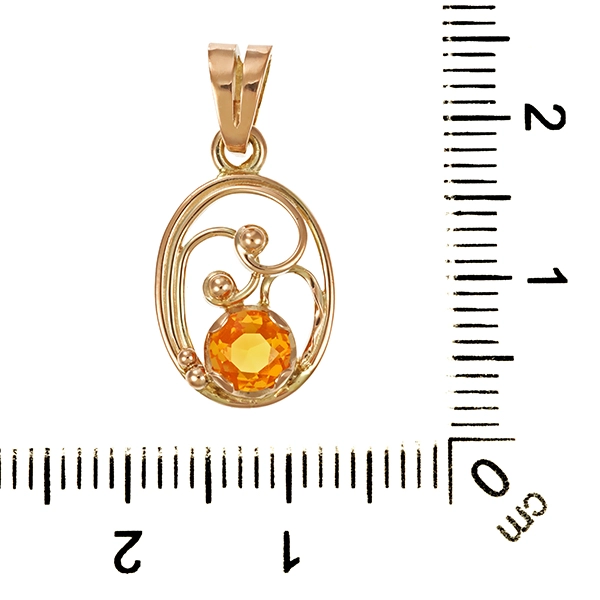 Anhänger, 8K, Gelbgold, Citrin