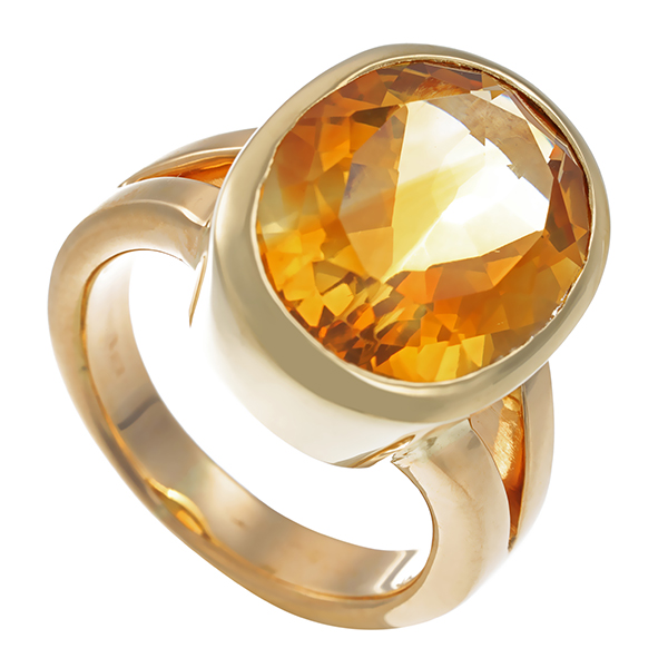 Ring, 14K, Gelbgold, Citrin
