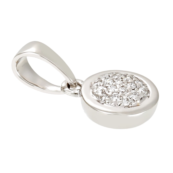 Anhänger, 14K, Weißgold, Brillanten