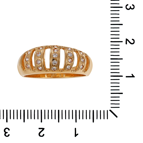Ring, 14K, Gelbgold, Zirkonia