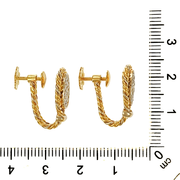 Ohrclipse, 18K, Gelbgold, Diamanten