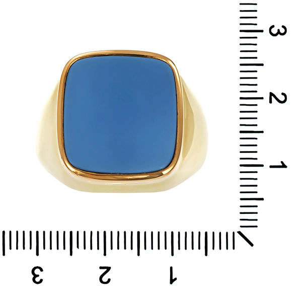 Herrenring, 14K, Gelbgold, Lagenstein