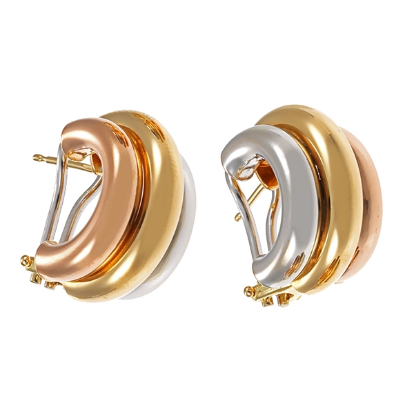 Clip-Stecker, 18K, Rot/Weiß-/Gelbgold