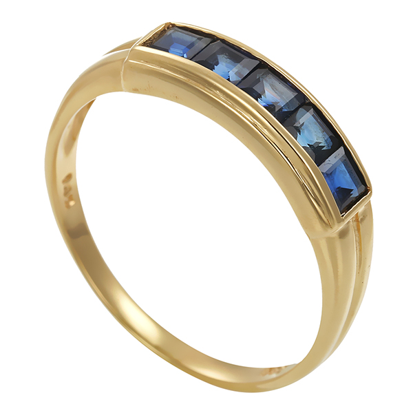 Ring, 14K, Gelbgold, Saphir