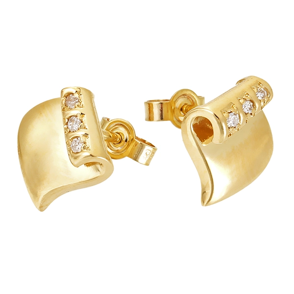Ohrstecker, 14K, Gelbgold, Diamanten