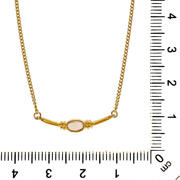 Collier, 8K, Gelbgold, Mondstein
