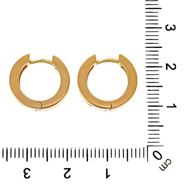 Creolen, 14K, Gelb-/Weißgold, Diamanten