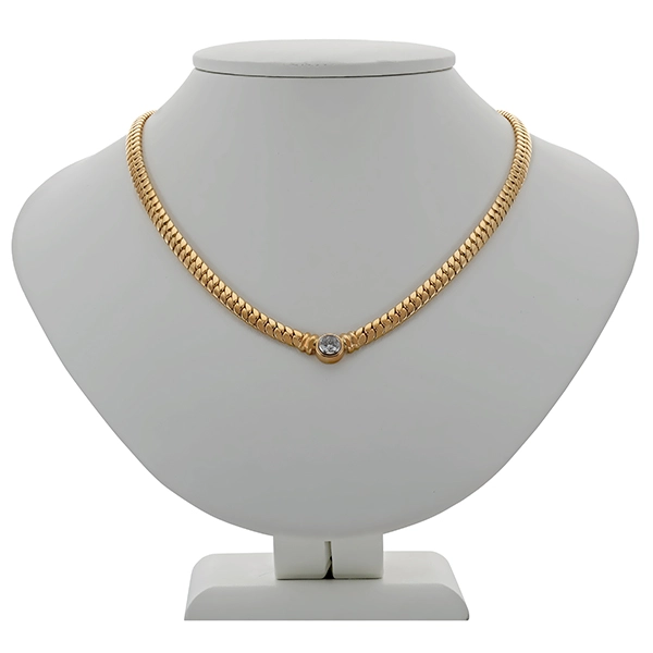 Collier, 18K, Gelbgold, Brillant