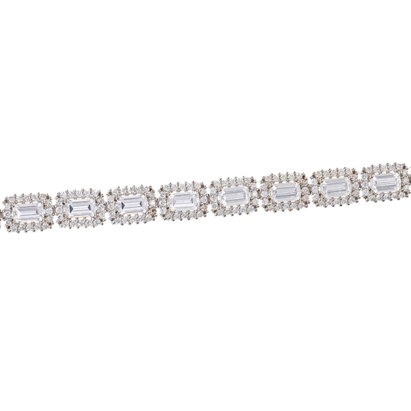 Armband, 14K, Weißgold, Zirkonia