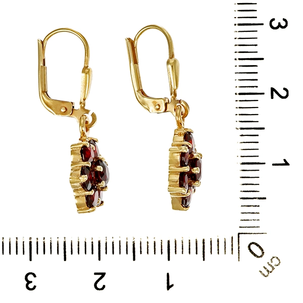 Ohrhänger, 8K, Gelbgold, Granat