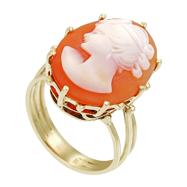Ring, 14K, Gelbgold, Gemme