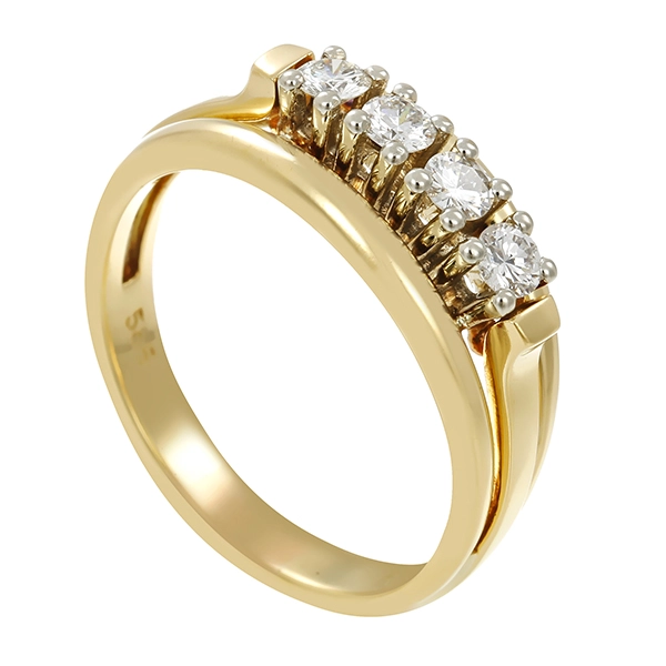 Diamantring, 14K, Gelb-/Weißgold, Brillanten 0,36 ct