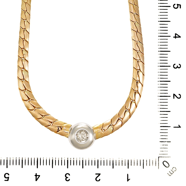 Collier, 14K, Gelb-/Weißgold, Brillant