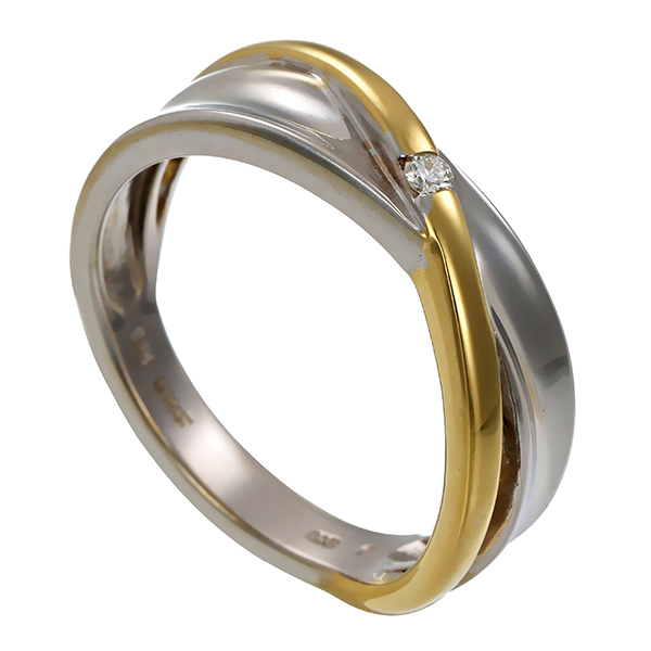 Ring, 14K, Gelb-/Weißgold, Brillant, Christ