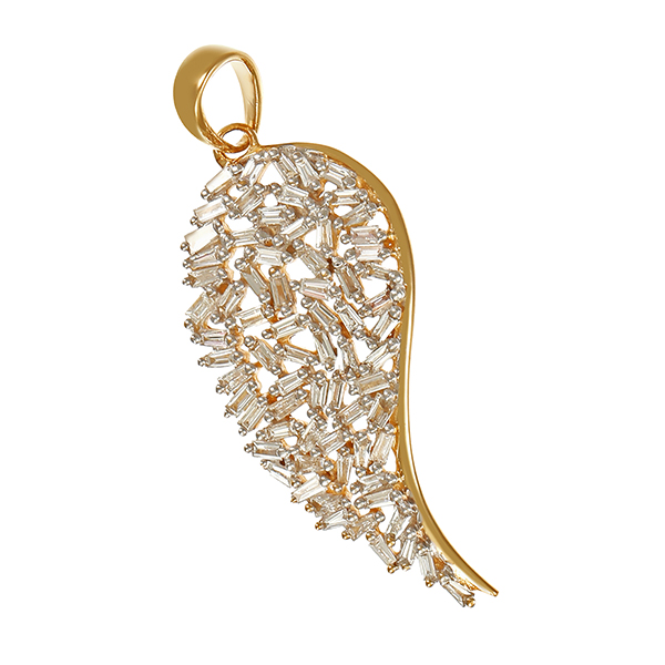 Anhänger, 14K, Gelb-/Weißgold, Diamanten 