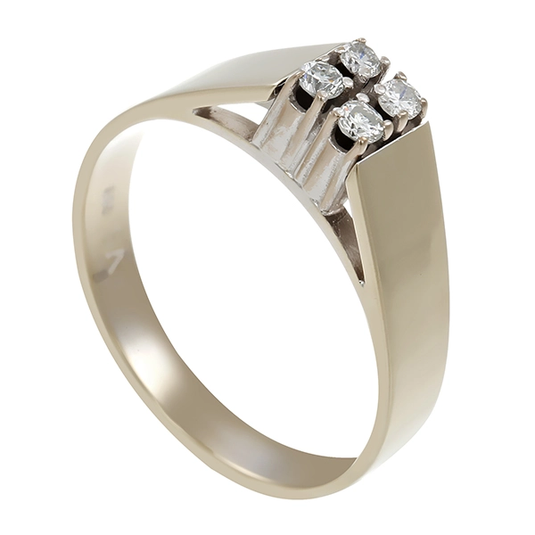 Diamantring, 14K, Weißgold, Brillanten